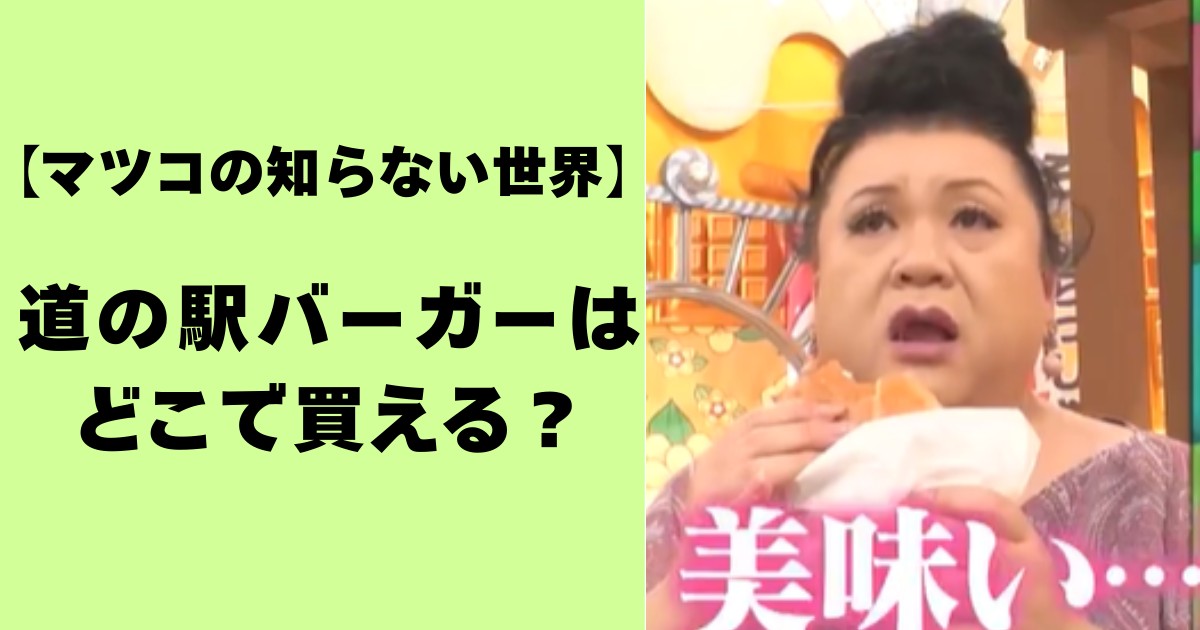 マツコの知らない世界・道の駅バーガー