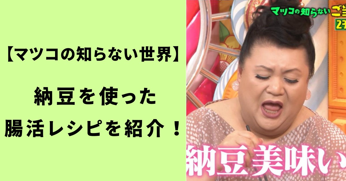 マツコの知らない世界・納豆で腸活ブーム