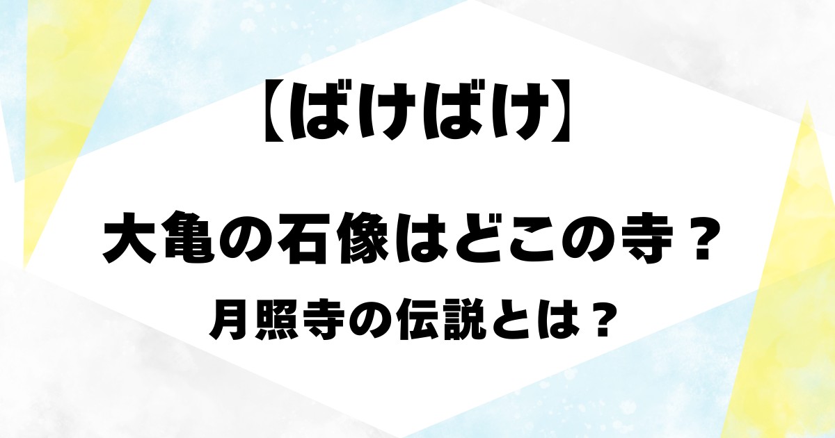 【ばけばけ】大亀の石像はどこの寺？月照寺の伝説とは？